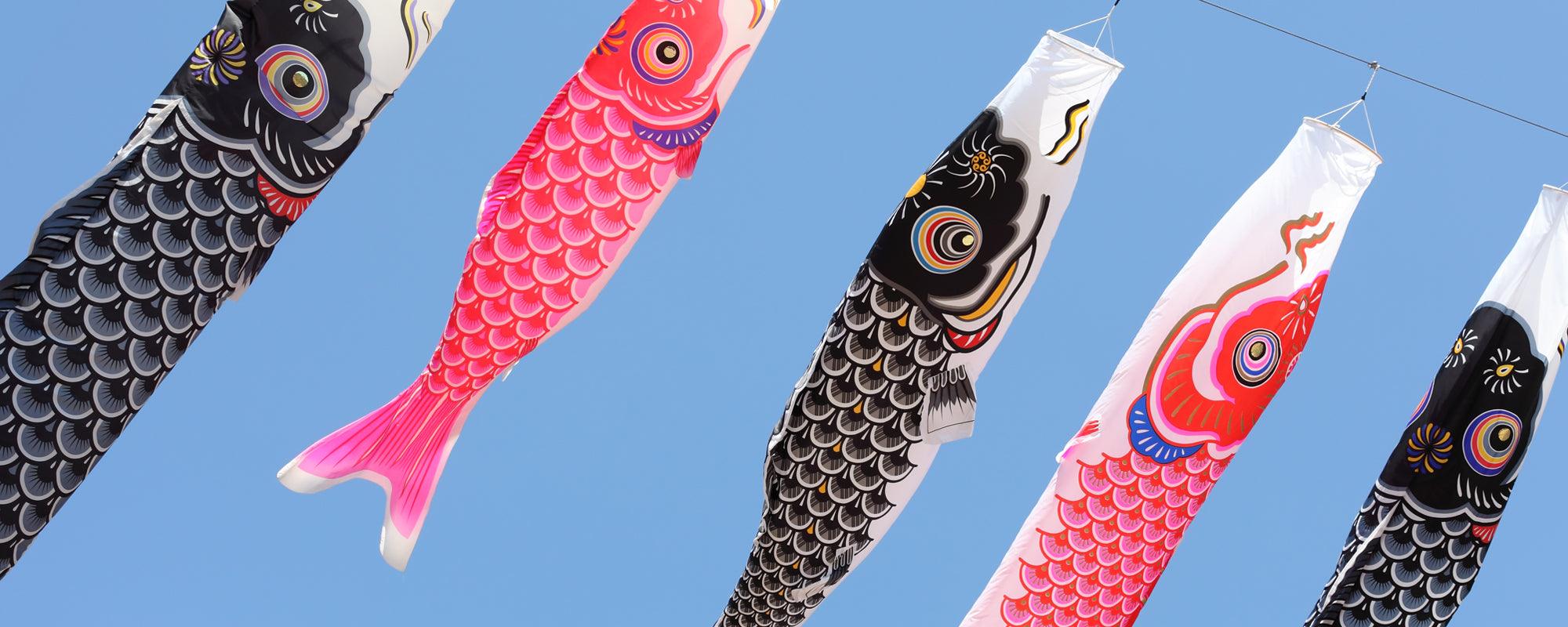 Japanse koinobori's voor een gezond en sterk leven + gratis DIY download