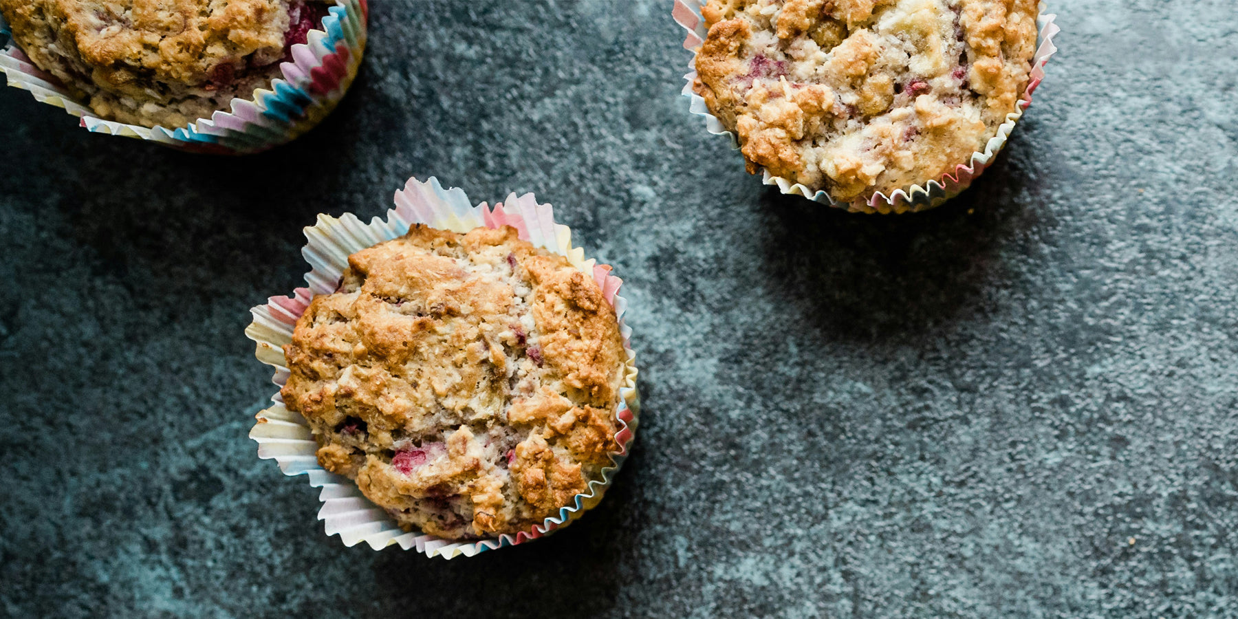 Gezonde havermoutmuffins met frambozen en kokos, goedemorgen!